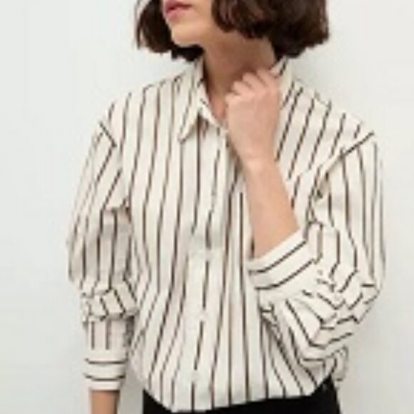 NWT Womens Veronica Beard Keiko Ivory-Multi Striped Button Down Shirt S - Picture 1 of 8